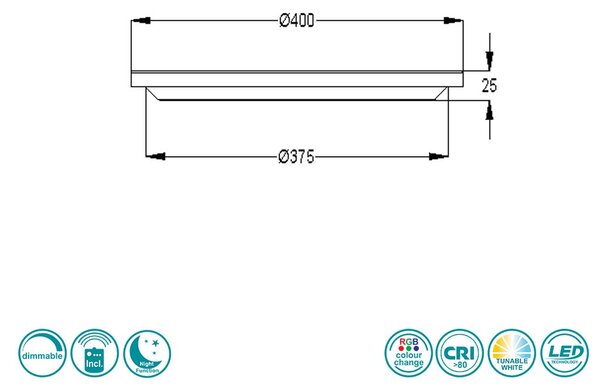 Φωτιστικό Οροφής RL Lighting Aureo R64371932 Μαύρο Ματ