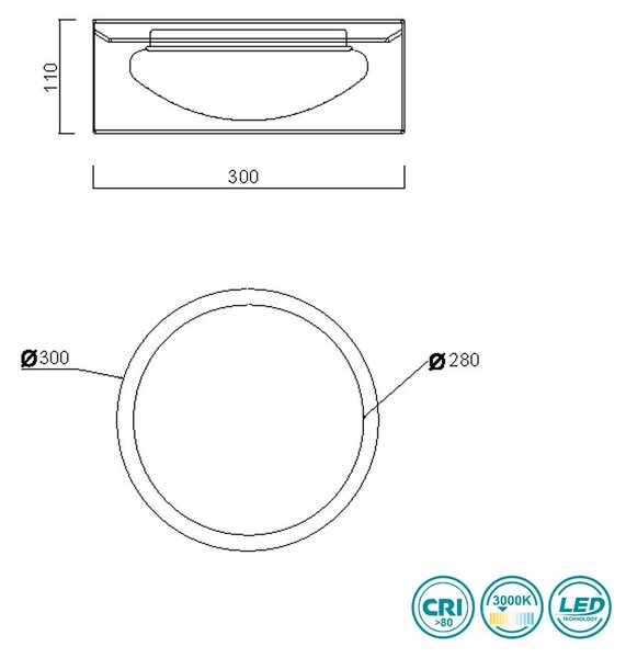 Φωτιστικό Οροφής RL Lighting Locarno R64191102 Μαύρο