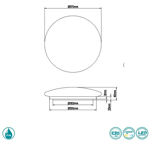 Φωτιστικό Οροφής Στεγανό RL Lighting Moonika R62764000 Λευκό με Καφέ Αποχρώσεις