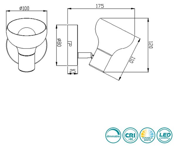 Σποτ RL Lighting Latika R81521031 Λευκό με Φυσικό Ξύλο