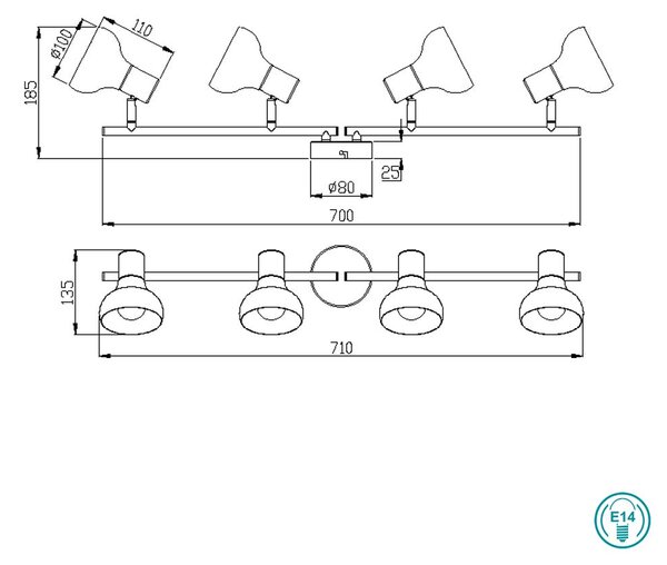 Σποτ RL Lighting Latika R81524031 Λευκό με Φυσικό Ξύλο