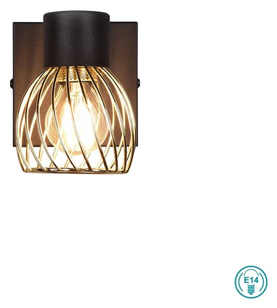 Σποτ RL Lighting Ardon R81381080 Μαύρο με Χρυσό