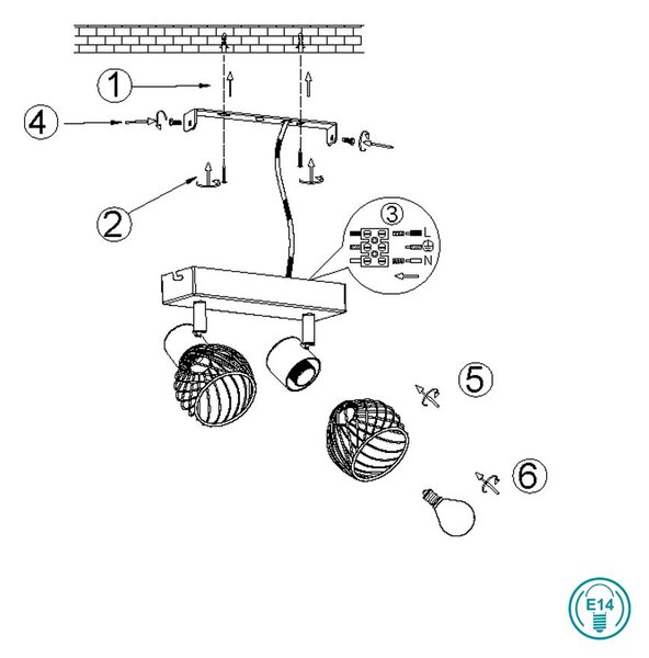 Σποτ RL Lighting Ardon R81382080 Μαύρο με Χρυσό