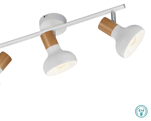 Σποτ RL Lighting Latika R81523031 Λευκό με Φυσικό Ξύλο