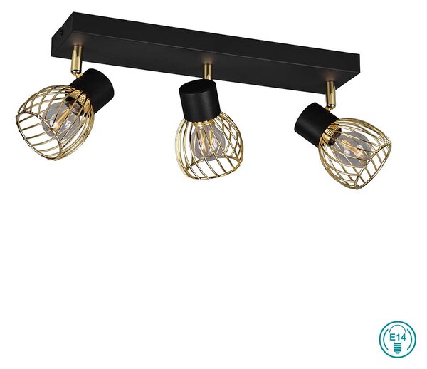 Σποτ RL Lighting Ardon R81383080 Μαύρο με Χρυσό