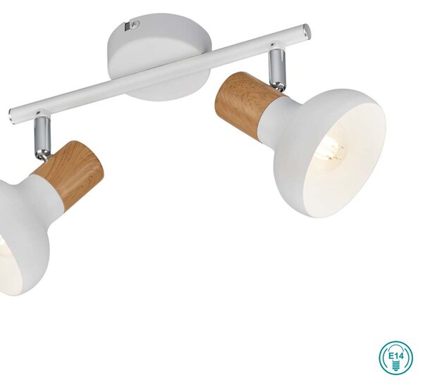 Σποτ RL Lighting Latika R81522031 Λευκό με Φυσικό Ξύλο