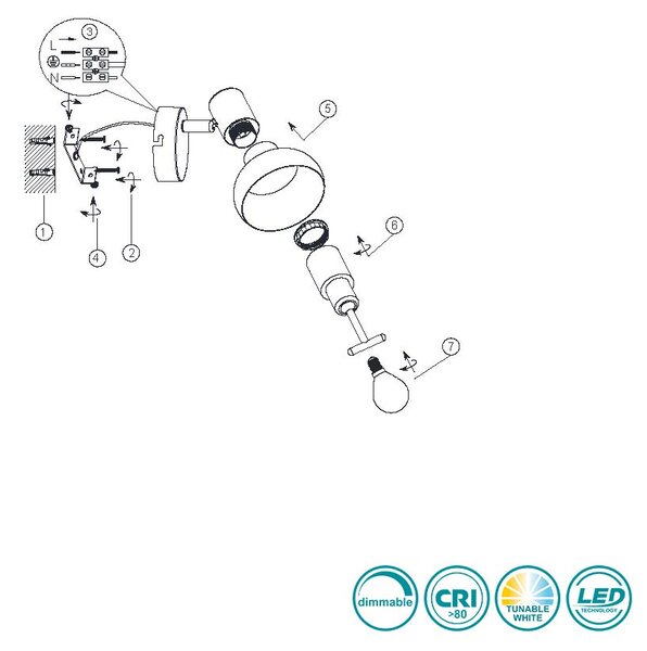 Σποτ RL Lighting Latika R81521031 Λευκό με Φυσικό Ξύλο