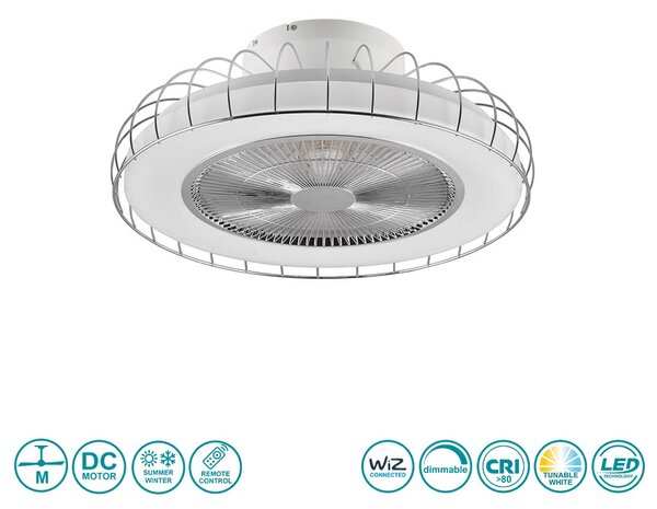 Ανεμιστήρας Οροφής RL Lighting Sandfjord R64122106 Χρώμιο με Φως Smart