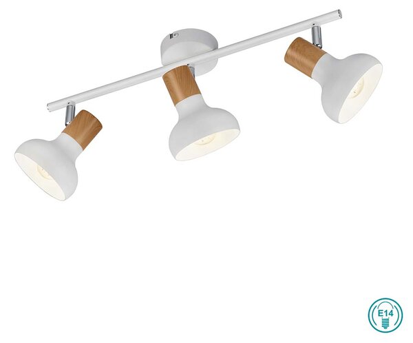 Σποτ RL Lighting Latika R81523031 Λευκό με Φυσικό Ξύλο