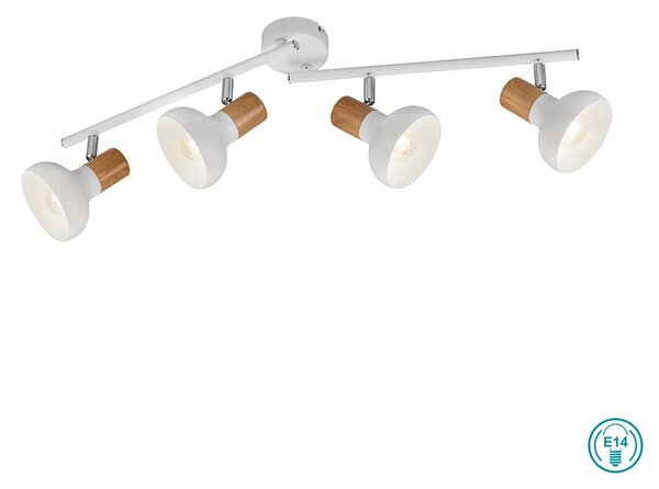 Σποτ RL Lighting Latika R81524031 Λευκό με Φυσικό Ξύλο