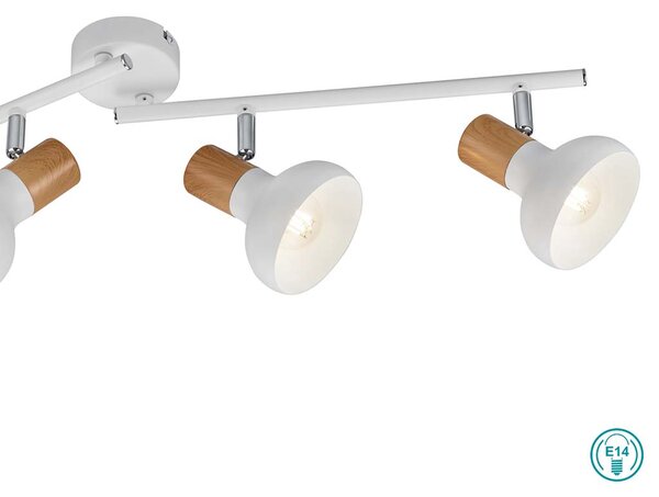 Σποτ RL Lighting Latika R81524031 Λευκό με Φυσικό Ξύλο