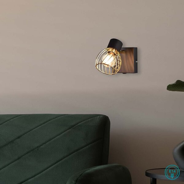 Σποτ RL Lighting Ardon R81381080 Μαύρο με Χρυσό