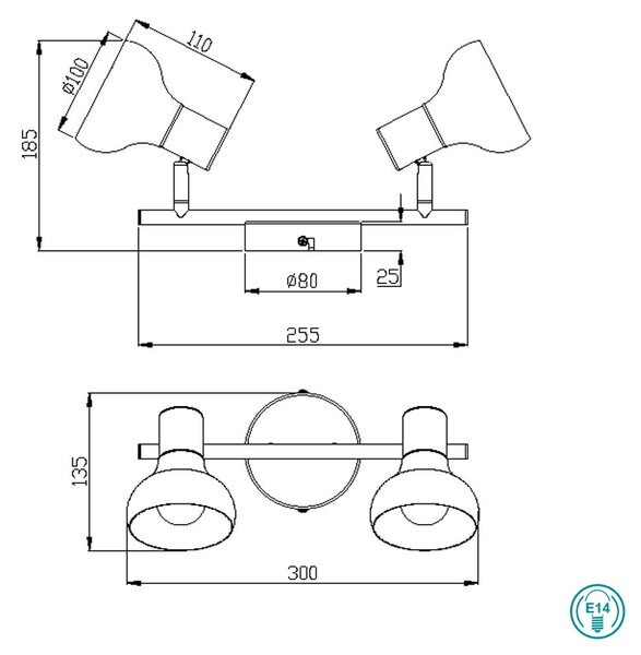 Σποτ RL Lighting Latika R81522031 Λευκό με Φυσικό Ξύλο