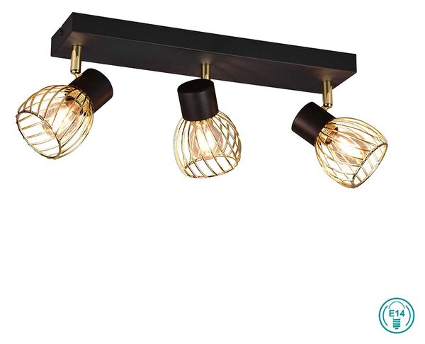 Σποτ RL Lighting Ardon R81383080 Μαύρο με Χρυσό