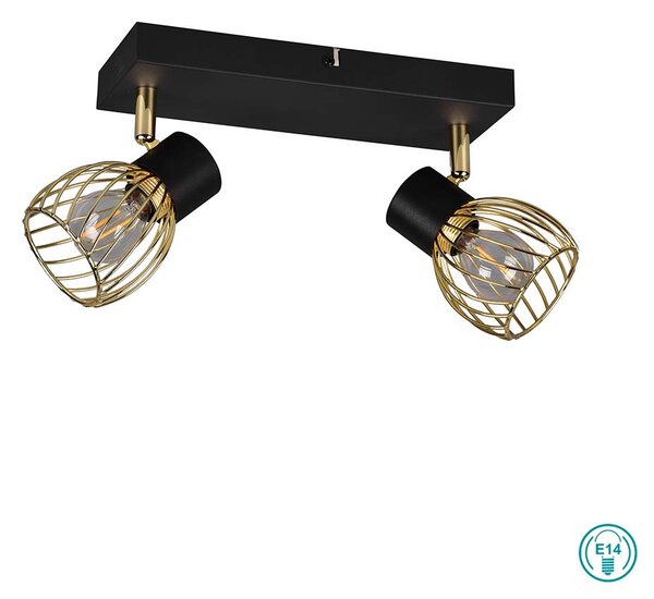 Σποτ RL Lighting Ardon R81382080 Μαύρο με Χρυσό