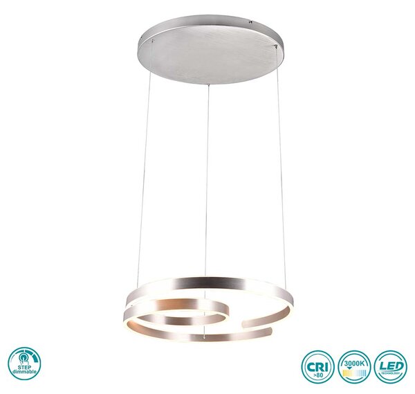 Φωτιστικό Κρεμαστό Trio Lighting Marnie 344110105 Βουρτσιστό Αλουμίνιο