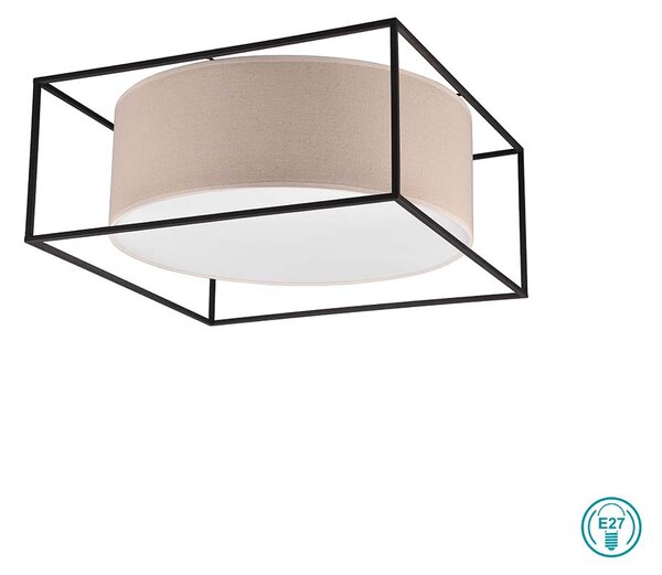 Φωτιστικό Οροφής Trio Lighting Ross 603100344 Μαύρο Ματ με Αμπαζούρ