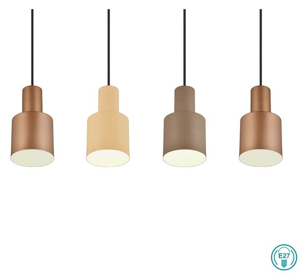 Φωτιστικό Κρεμαστό Trio Lighting Agudo 319400417 Μαύρο Ματ με Πολύχρωμα Αμπαζούρ