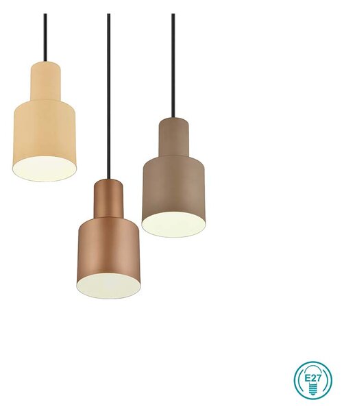 Φωτιστικό Κρεμαστό Trio Lighting Agudo 319430317 Μαύρο Ματ με Πολύχρωμα Αμπαζούρ