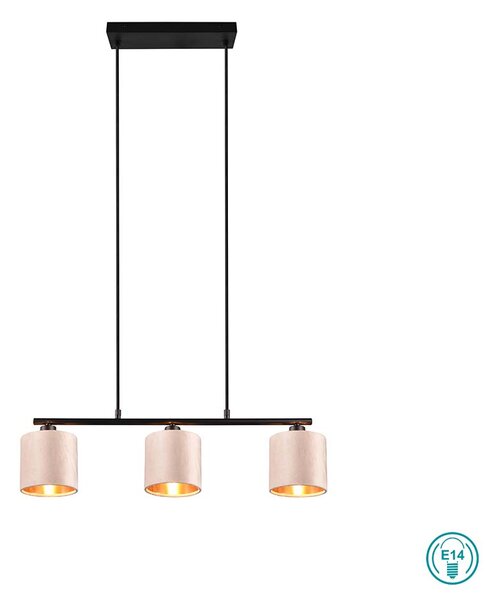 Φωτιστικό Κρεμαστό Trio Lighting Julieta 319000344 Μαύρο Ματ με Βελούδινο Αμπαζούρ