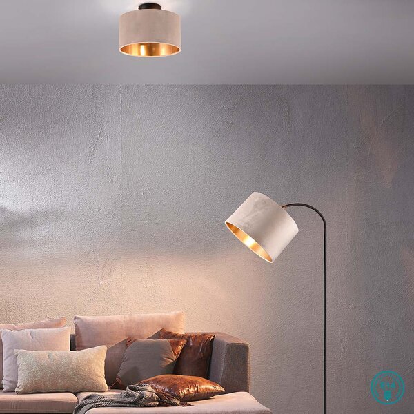 Φωτιστικό Οροφής Trio Lighting Julieta 619000244 Μαύρο Ματ με Βελούδινο Αμπαζούρ