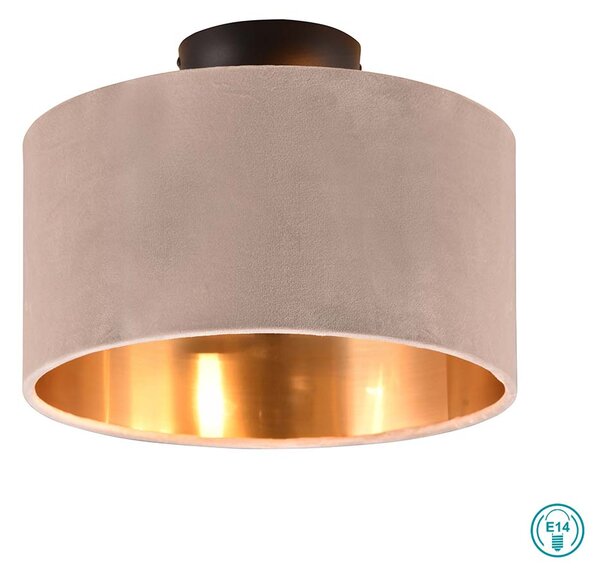 Φωτιστικό Οροφής Trio Lighting Julieta 619000244 Μαύρο Ματ με Βελούδινο Αμπαζούρ