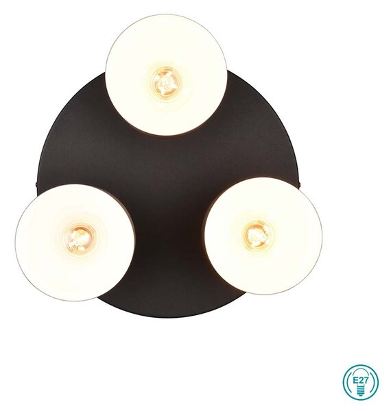 Φωτιστικό Οροφής Trio Lighting Agudo 619430317 Μαύρο Ματ με Πολύχρωμα Αμπαζούρ