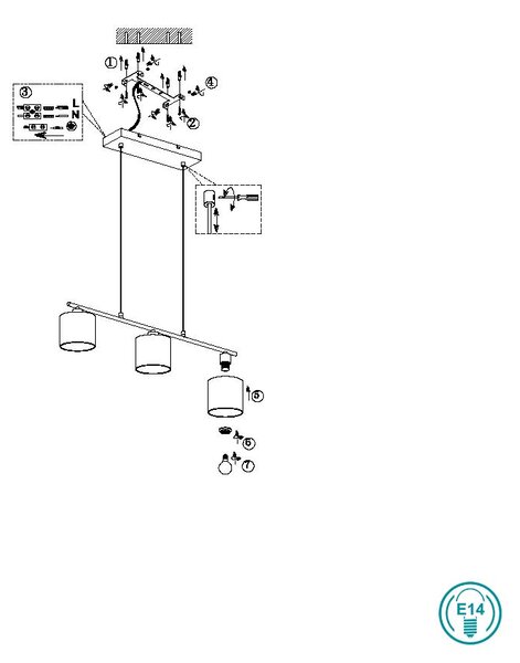 Φωτιστικό Κρεμαστό Trio Lighting Julieta 319000344 Μαύρο Ματ με Βελούδινο Αμπαζούρ