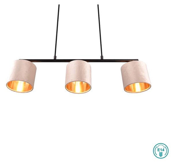 Φωτιστικό Κρεμαστό Trio Lighting Julieta 319000344 Μαύρο Ματ με Βελούδινο Αμπαζούρ