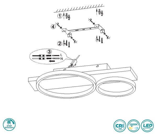 Φωτιστικό Οροφής Trio Lighting Medera 643810287 Γκρι