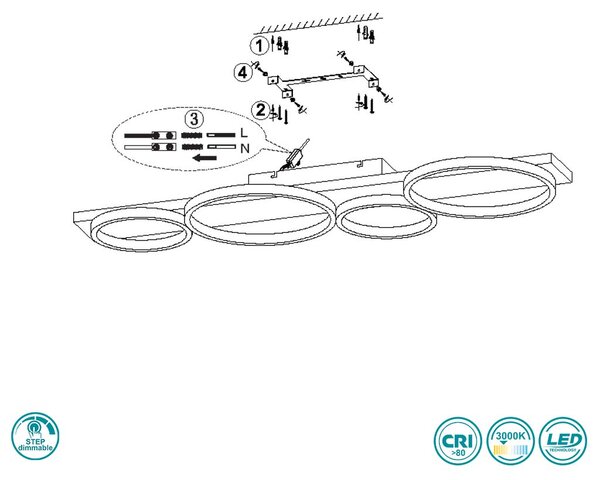 Φωτιστικό Οροφής Trio Lighting Medera 643810487 Γκρι