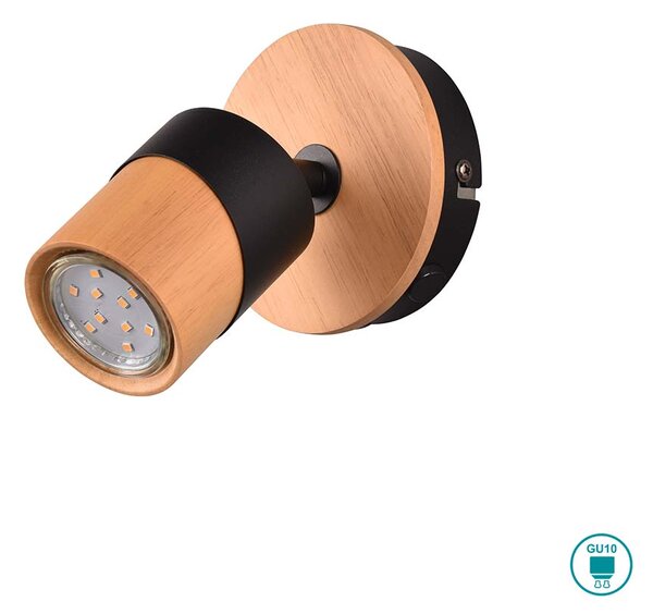 Σποτ Trio Lighting Aruni 801170132 Ξύλο - Μαύρο Ματ