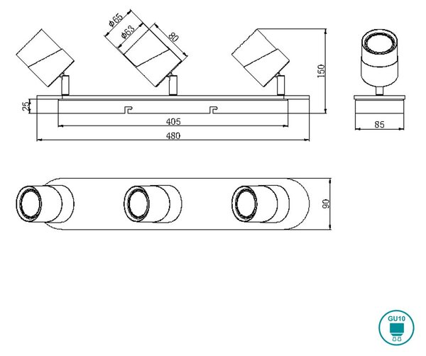 Σποτ Trio Lighting Aruni 801100332 Ξύλο - Μαύρο Ματ