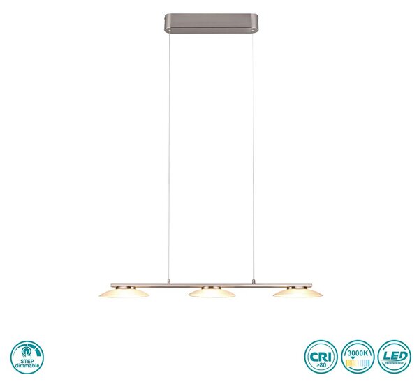 Φωτιστικό Κρεμαστό Trio Lighting Merton 343610307 Νίκελ Ματ