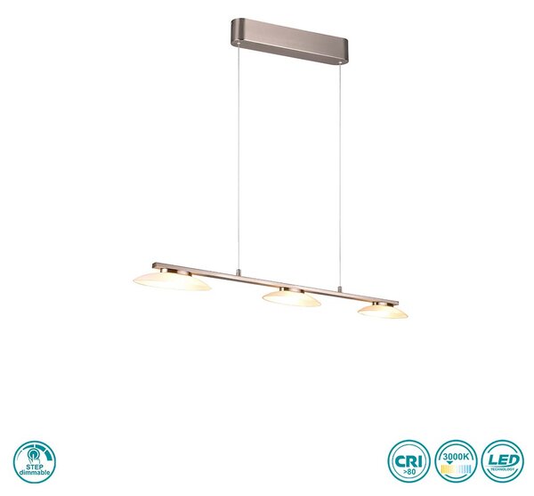 Φωτιστικό Κρεμαστό Trio Lighting Merton 343610307 Νίκελ Ματ