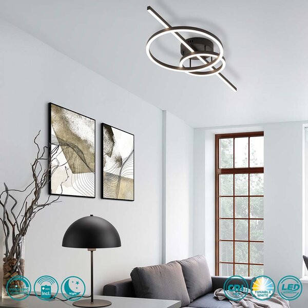 Φωτιστικό Οροφής Trio Lighting Montilla 643010332 Μαύρο Ματ