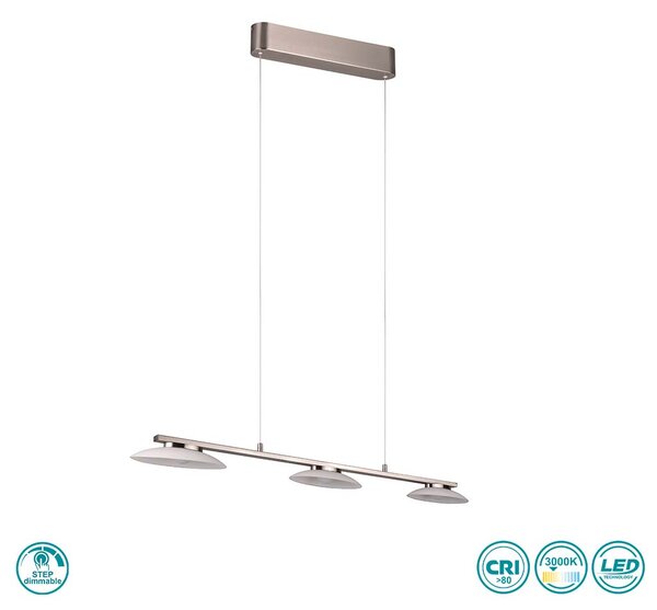 Φωτιστικό Κρεμαστό Trio Lighting Merton 343610307 Νίκελ Ματ