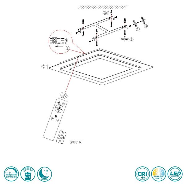 Φωτιστικό Οροφής Trio Lighting Morgan 641510280 Μαύρο Ματ με Χρυσό