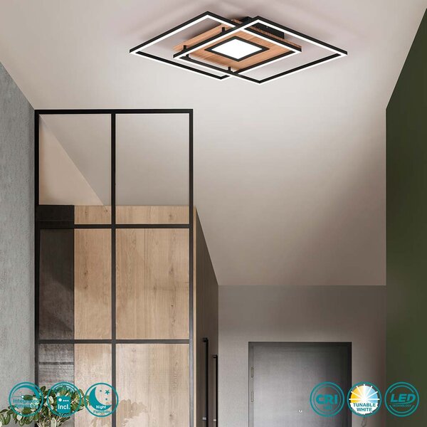 Φωτιστικό Οροφής Trio Lighting Via 620710380 Μαύρο Ματ με Χρυσό