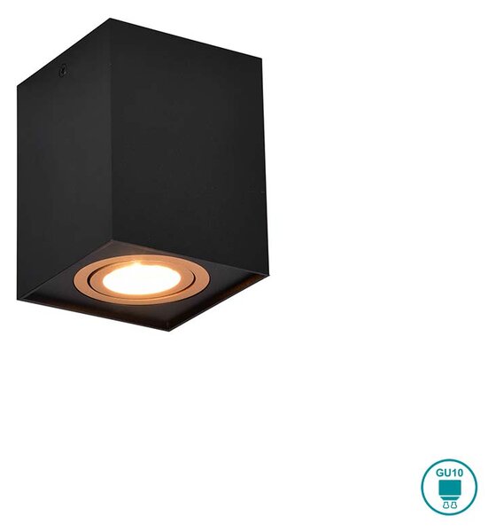 Σποτ Trio Lighting Biscuit 613000180 Μαύρο Ματ με Χρυσό