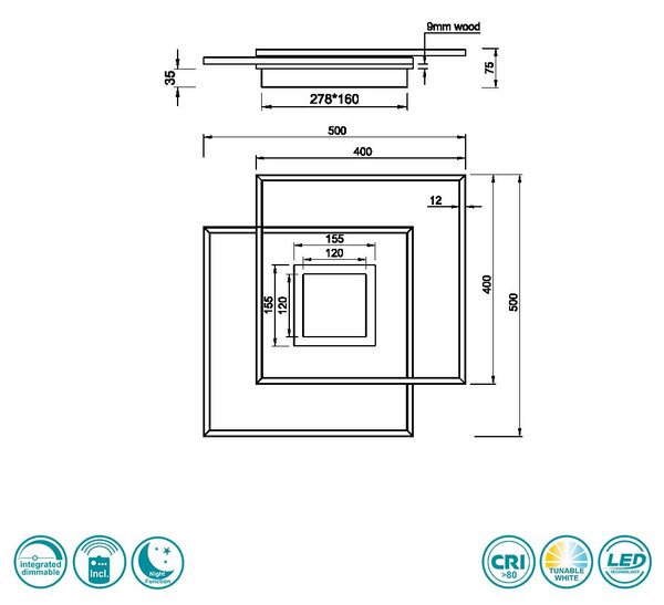 Φωτιστικό Οροφής Trio Lighting Via 620710380 Μαύρο Ματ με Χρυσό