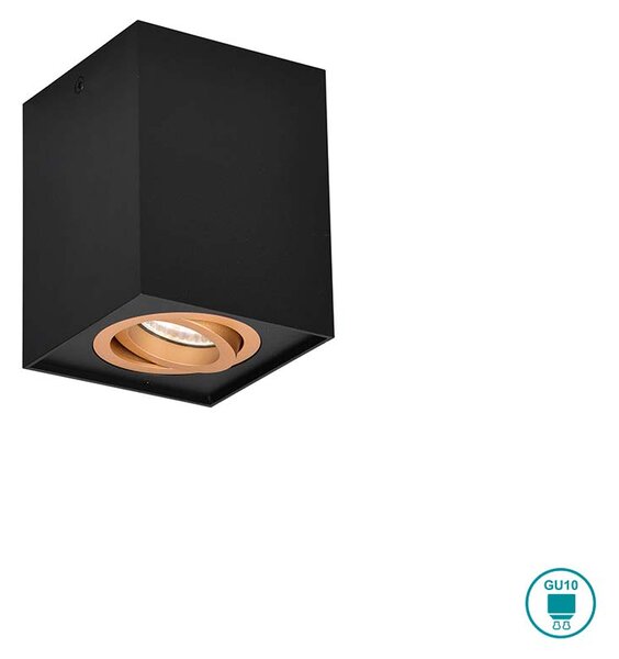 Σποτ Trio Lighting Biscuit 613000180 Μαύρο Ματ με Χρυσό