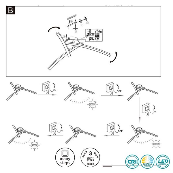 Φωτιστικό Οροφής Globo Lighting Tansy I 67129-18 Μαύρο Ματ