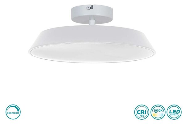 Φωτιστικό Οροφής Viokef Flat 4296900 Λευκό Ματ Dimmable