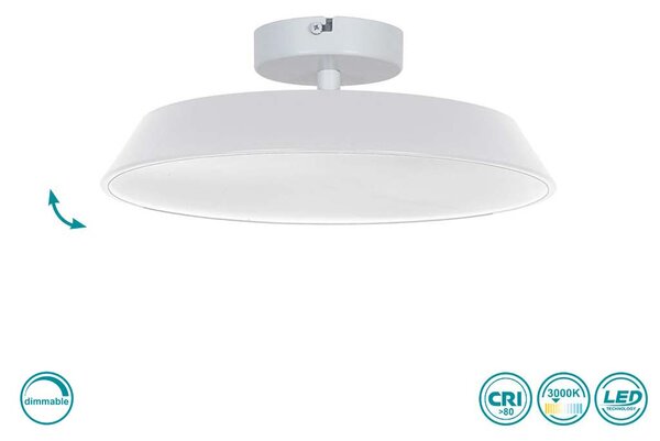 Φωτιστικό Οροφής Viokef Flat 4296900 Λευκό Ματ Dimmable