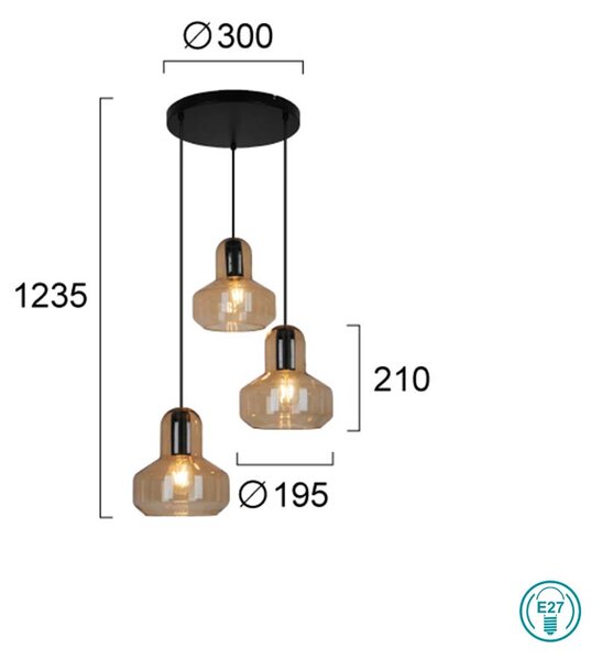 Φωτιστικό Κρεμαστό Viokef Mandy 4296000 Μελί