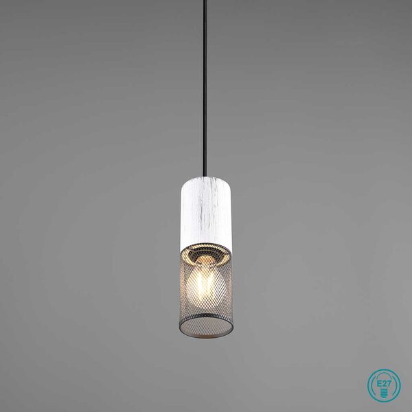 Φωτιστικό Κρεμαστό Trio Lighting Tosh 304300134 Λευκό Ξύλο - Μαύρο Ματ