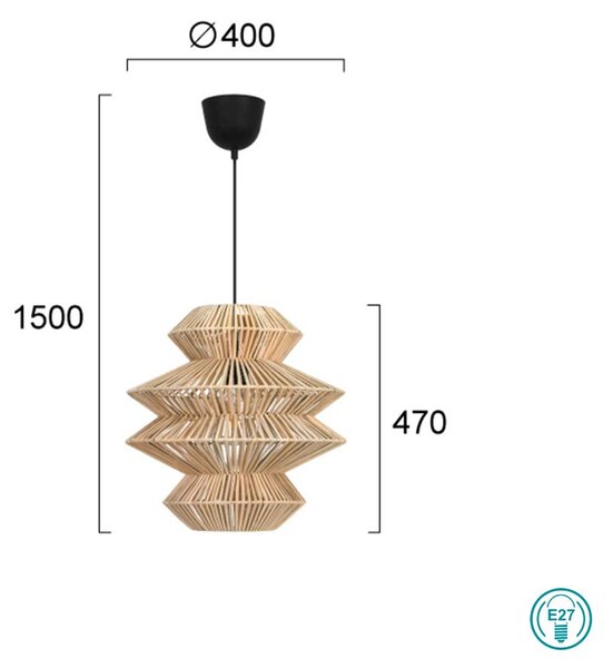 Φωτιστικό Κρεμαστό Viokef Bali 4296400 από Rattan