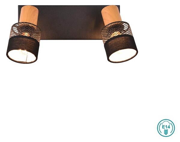 Φωτιστικό Σποτ Retro Trio Lighting Nandini 811700232 Ξύλο- Μαύρο Ματ