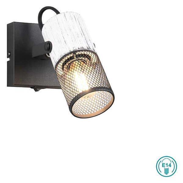 Φωτιστικό Σποτ Retro Trio Lighting Tosh 804370134 Λευκό Ξύλο - Μαύρο Ματ